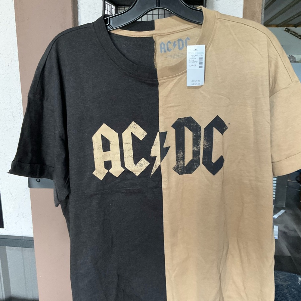 Maurices Split Black and Tan AC/DC Graphic Tee - Short Sleeve